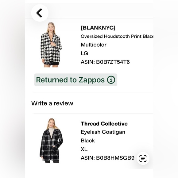 NWT, NVLT Thread Collective Black and White Eyelash Coatigen, Size XL - Picture 5 of 16